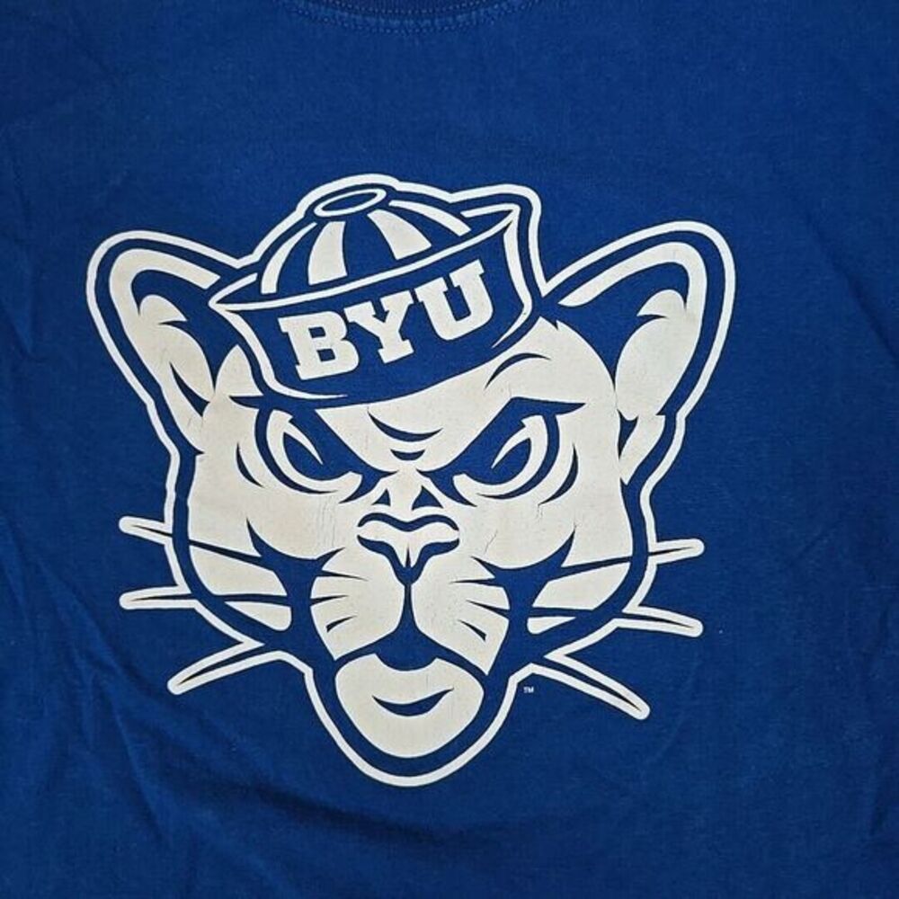 Russell BYU‎ Cougars Shirt Womens Large Blue Sailor Own Short Sleeve Sportswear